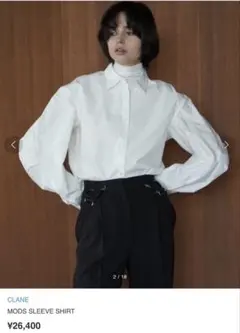 CLANE MODS SLEEVE SHIRT ホワイト