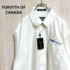 タグ付き　FORSYTH OF CANADA 企業ロゴ ホワイト長袖ワークシャツ