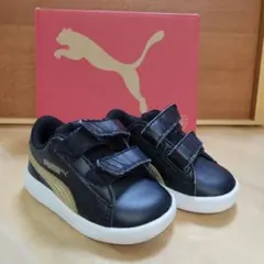 PUMA キッズ スニーカー ブラック ゴールド 箱なし