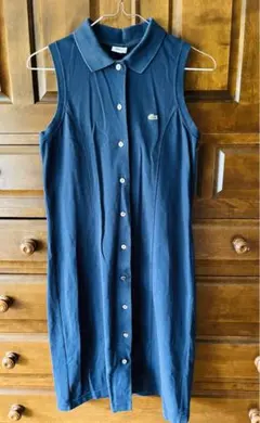 ラコステ　ポロシャツ　ノースリーブ　ワンピース　ネイビー