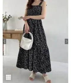 GRL 花柄シャーリングティアードキャミワンピース[on227]