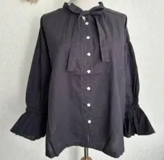 美品★TSUHARU　bySM2 ツハル★人気　リネン　ブラウス リボン　F