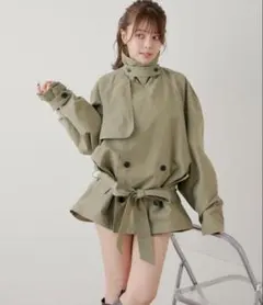 即購入⭕️ Chico バルーンミディトレンチコート キャメル - メルカリ