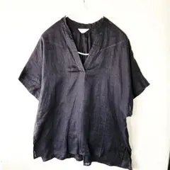 極美品♪イエナ リネン 日本製 スキッパー シャツ 半袖 プルオーバー 