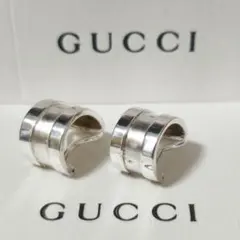希少 GUCCI グッチ シルバー ピアス GG オールドグッチ モダニスト 