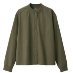 MUJI 無印良品 洗いざらしピンオックスリブスタンドカラーシャツ婦人