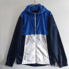655　UNDER ARMOUR　薄手ナイロンジャケット　M　青白黒　US古着