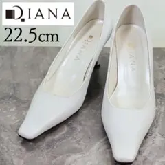 DIANA ダイアナ 22.5 パンプス レザー 白 スクエアトゥのサムネイル