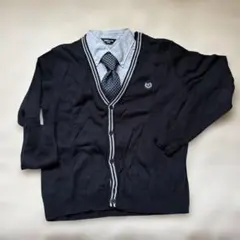 コムサイズム　カーディガンと長袖シャツ・ネクタイセット