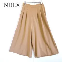 インデックス ガウチョパンツ (M) タック入り ベージュ ストレッチ 通勤