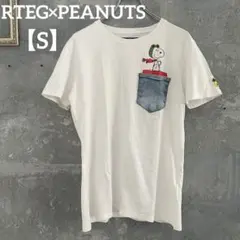 スヌーピー デニムポケット Tシャツ RetroEngine×PEANUTS