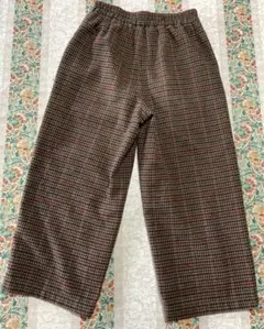 千鳥格子柄　ロングキュロットパンツ