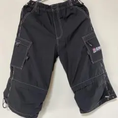 黒 ハーフパンツ ジッパー付きポケット