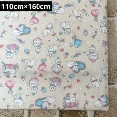 オックス生地 猫 ハート 110cm×160cm LAST1点*°