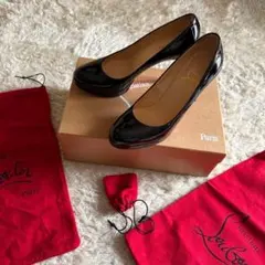 クリスチャンルブタン エナメル パテント パンプス 35 1/2 黒　ブラック