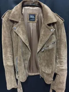 ZARA ザラ　ピッグスエードレザー　ダブルライダース　ジャケット　Mサイズ