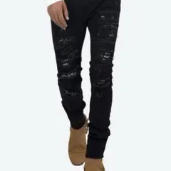 mnml X165 Paisley Stretch Denim Black 30
