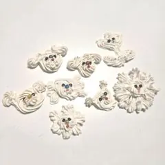 クリーム　犬　樹脂　デコレーションパーツ