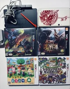 【希少】ニンテンドー3DS モンハン3G限定モデル本体 ＆人気ソフト4本セット