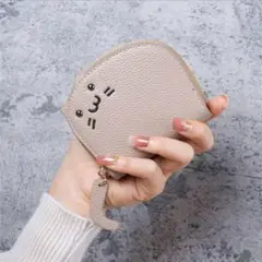 【新品】限定1点限り❣猫型カードホルダーウォレット グレー ねこ 財布