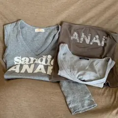 ANAP 7部袖カットソー・チューブトップ・タンクトップ　3枚セット