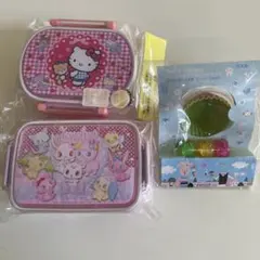 弁当箱２ケ＆シリコンカップ、ピッグ 新品未使用品のサムネイル