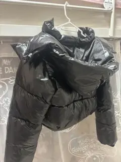 ダウンジャケット ショート丈フード取り外し可能 光沢