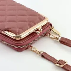 【新品】スマホショルダー ダスティーピンク 斜め掛け スマホポーチ 財布