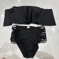 ブラックフリルセパレート水着 オフィショル水着