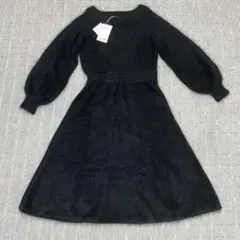 rienda アンゴラ混 ブラックニットワンピース M