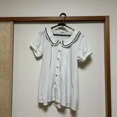 セーラー襟 半袖 ブラウス ホワイト
