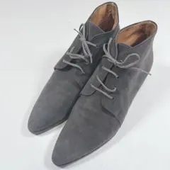 TRUSSARDI トラサルディ スエード レースアップ ブーティ グレー