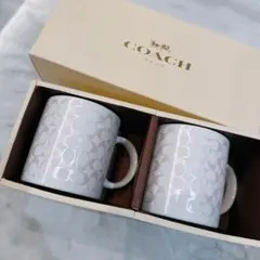 COACH ロゴパターン マグカップ 2個セット
