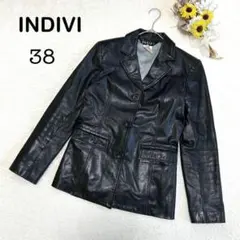 【INDIVI インディヴィ】牛革 ダブルライダースジャケット レザージャケット