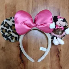 ディズニー ミニーマウス ヒョウ柄カチューシャ