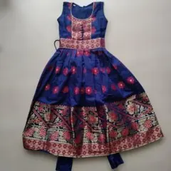 ネイビー花柄刺繍ノースリーブワンピース 24