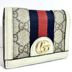 グッチ 折り財布 シェリーライン マーモント GGスプリーム ゴールド金具 白のサムネイル
