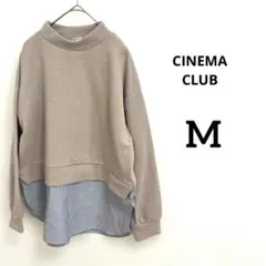 美品❣️【CINEMA CLUB】重ね着風　トレーナー　裏起毛　sizeM 冬