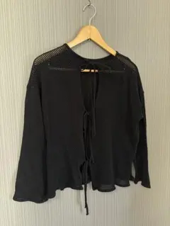 LOWRYS FARM ２ＷＡＹメッシュリボンカーデロングスリーブ