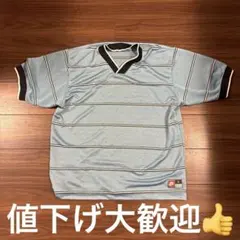 0*ブ様 【希少デザイン】NIKE ナイキ ゲームシャツ Vネック ボーダー Lのサムネイル