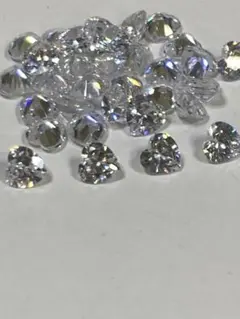 キュービックジルコニア　ハートシェイプ49個　ラスト