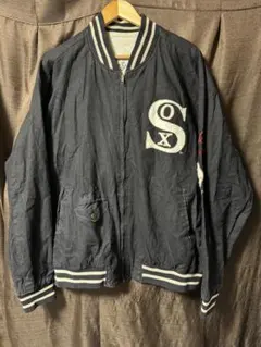 MLB シカゴ・ホワイトソックス スタジャン ブルゾン ブラック 古着