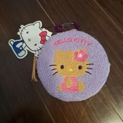 Hello Kitty サークルポーチ パープル　日焼けキティ