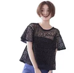 ナノユニバース レースブラウス