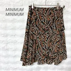 ミニマムミニマム 花柄 フレアスカート カジュアル きれいめ 上品 レトロ 春夏