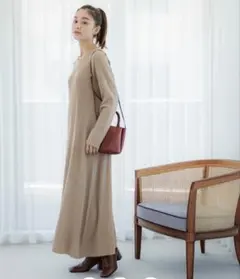 coca リブニットワンピース