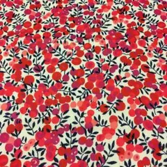 リバティ　ウィルトシャー柄の生地　赤　30×30cm