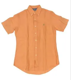 RALPH LAURENラルフローレン半袖ボタンダウンリネン麻シャツ　送料無料”