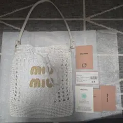 夏値下げ) miumiu ウーブンファブリックミニバック - メルカリ
