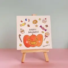 ハロウィン手描きアート＊お菓子とパンプキンのハロウィン